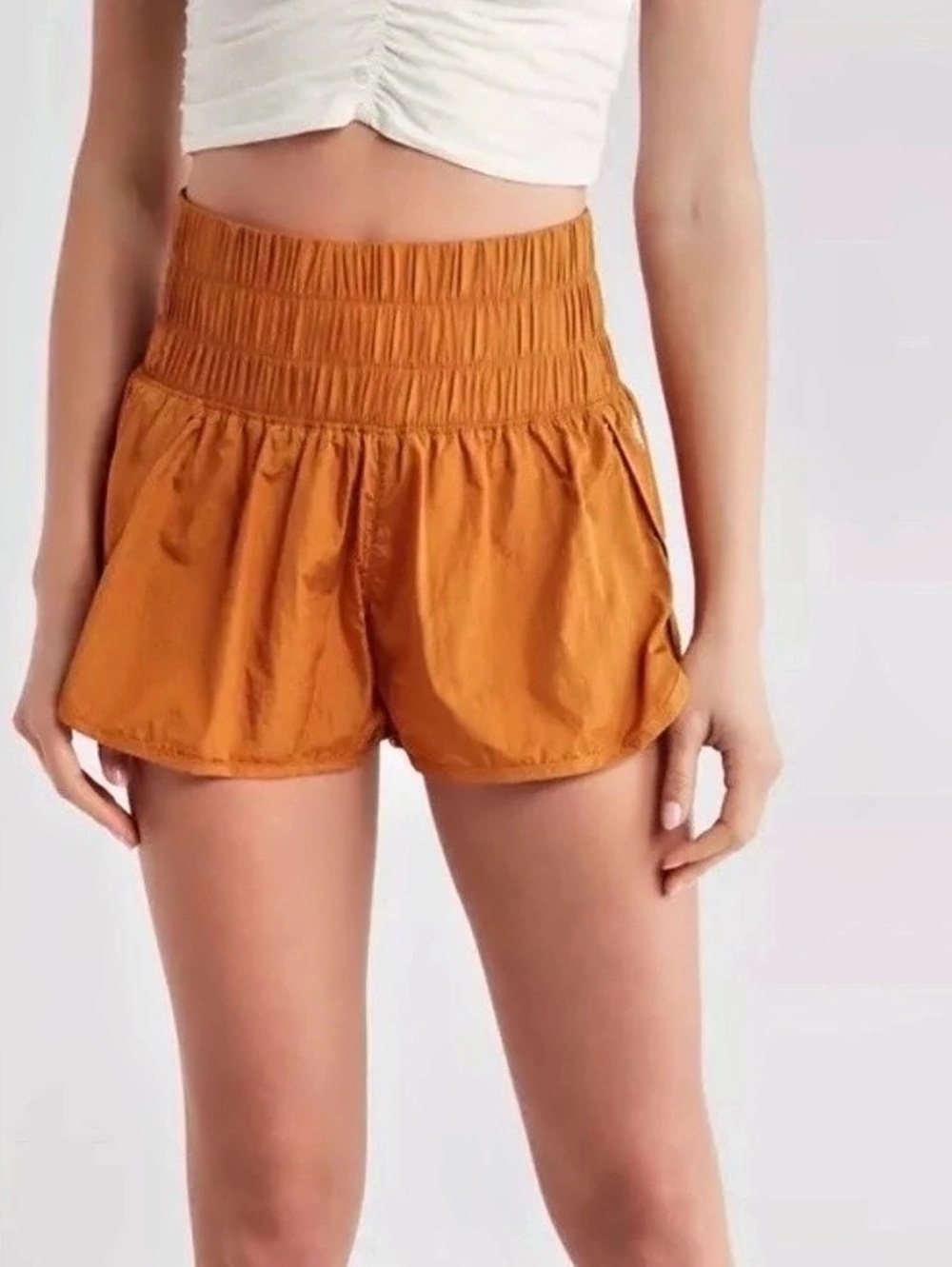 Free People Movement The Way Home Shorts Burnt Orange High Rise Size Large